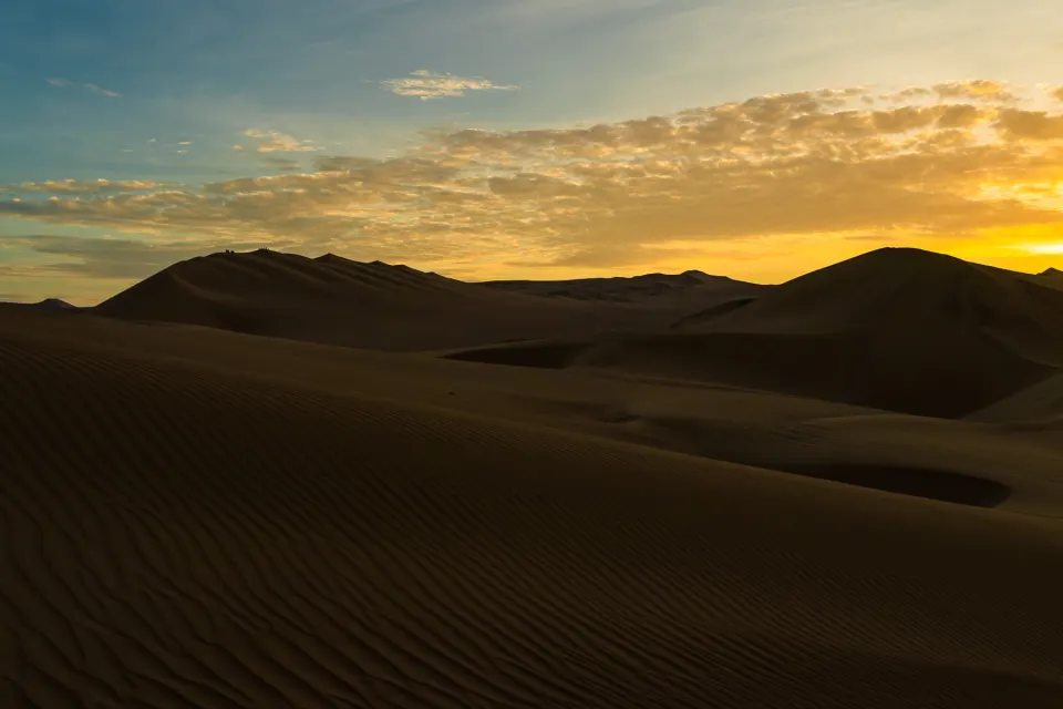 Sunset over the Huacachina dunes